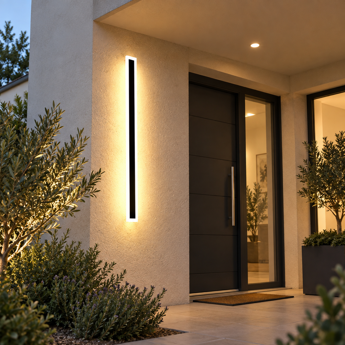 exterieur vertical — noir et bord lumineux blanc, vue illustrative 1