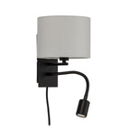 Lindby applique murale Florens, noir, lampe de lecture LED, 23,5 cm — vue générale de face — photo fabricant