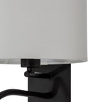 Lindby applique murale Florens, noir, lampe de lecture LED, 23,5 cm — détail de l’abat-jour — photo fabricant