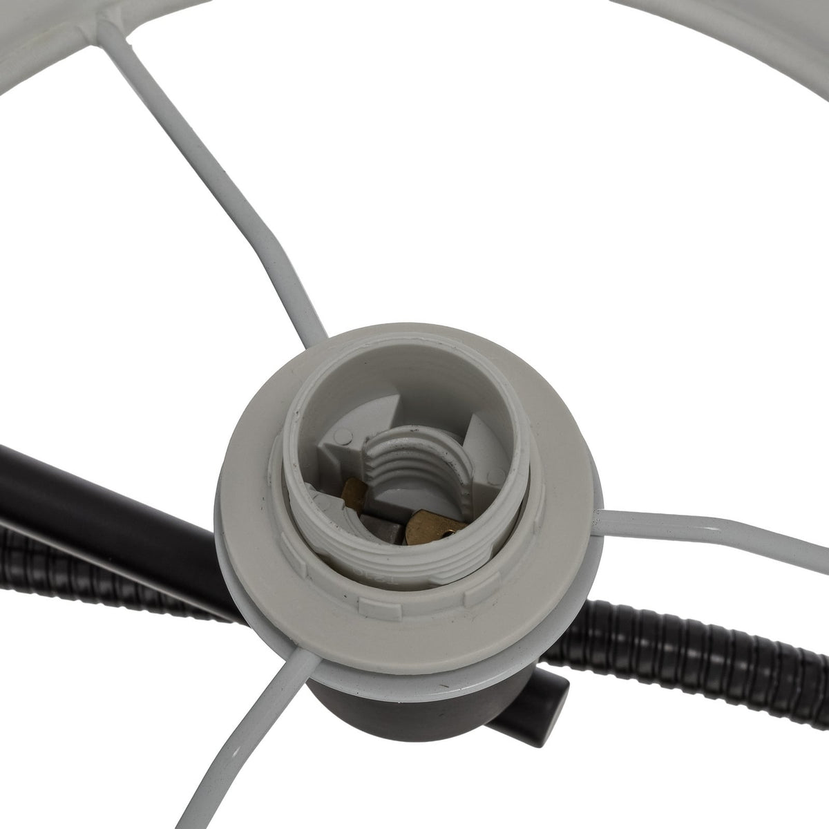 Lindby applique murale Florens, noir, lampe de lecture LED, 23,5 cm — douille vue de dessus — photo fabricant