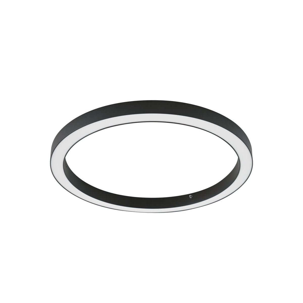Plafonnier LED Lucande Neor, noir, Ø 60 cm, CCT, à intensité variable — vue générale éteinte — photo fabricant