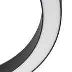Plafonnier LED Lucande Neor, noir, Ø 60 cm, CCT, à intensité variable — vue sous l’anneau — photo fabricant