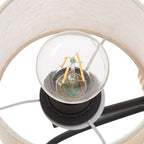 Applique murale Lucande Lieske, beige, tissu, E27, lampe de lecture LED — vue sous l’abat-jour — photo fabricant