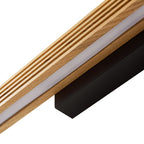 Applique murale LED Lucande Lieske, 40 cm, bois, noir — diffuseur vu de dessous — photo fabricant