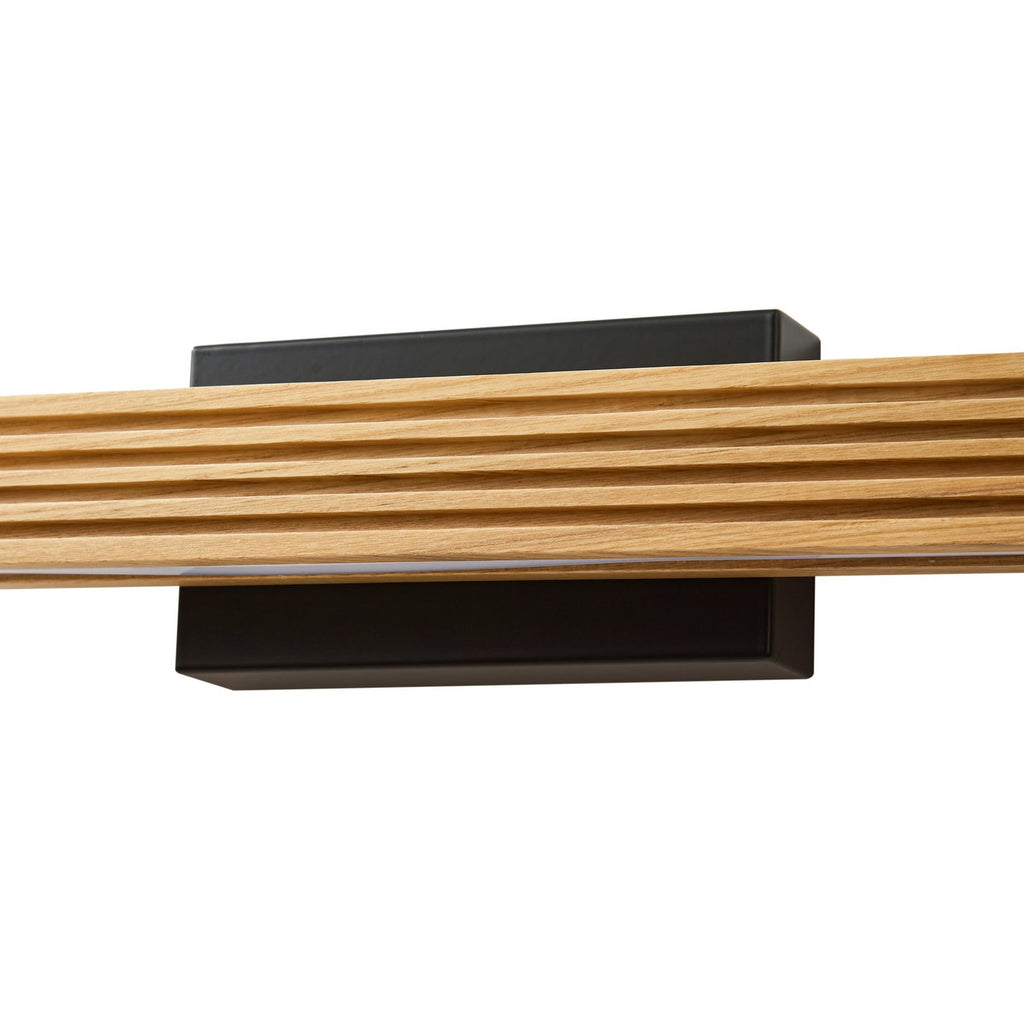 Applique murale LED Lucande Lieske, 40 cm, bois, noir — profil du support — photo fabricant