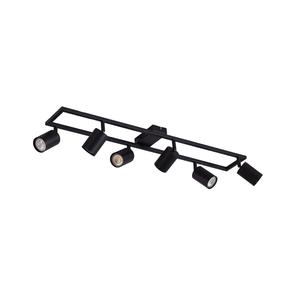 Spot pour plafond Lindby Bravius, noir, à 6 lampes, fer — vue générale — photo fabricant
