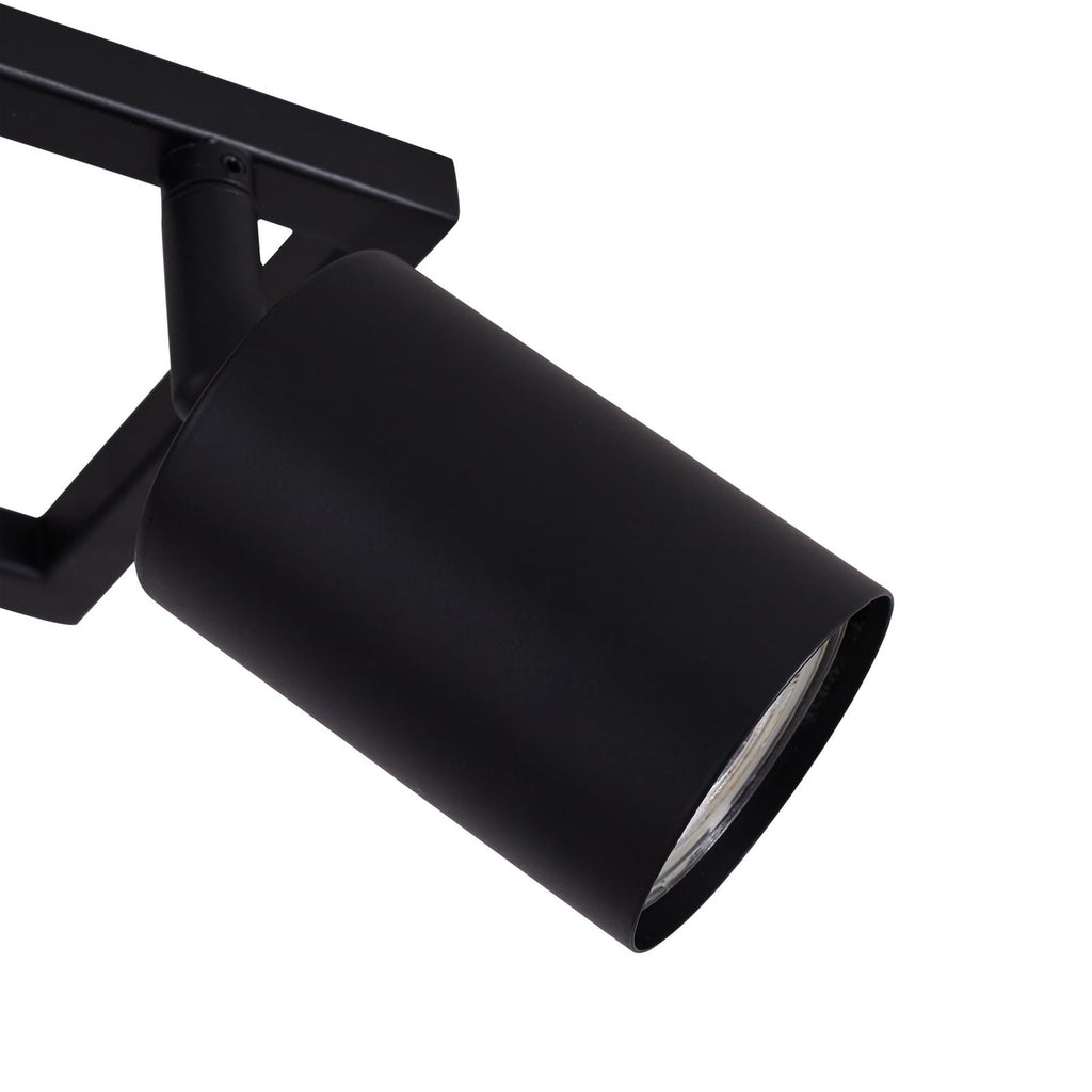 Spot pour plafond Lindby Bravius, noir, à 6 lampes, fer — profil d’un spot — photo fabricant