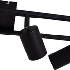 Spot pour plafond Lindby Bravius, noir, à 6 lampes, fer — détail de la structure — photo fabricant