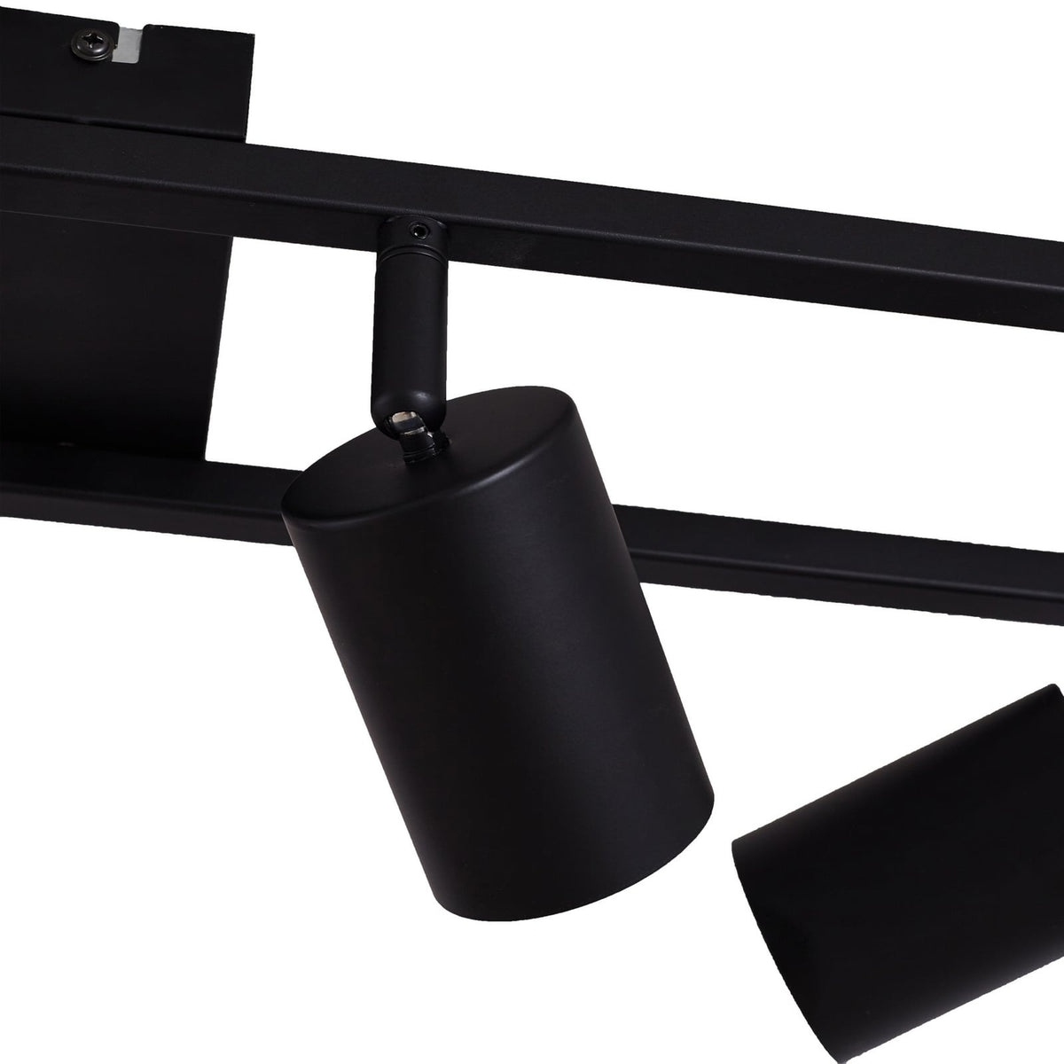 Spot pour plafond Lindby Bravius, noir, à 6 lampes, fer — détail de la structure — photo fabricant