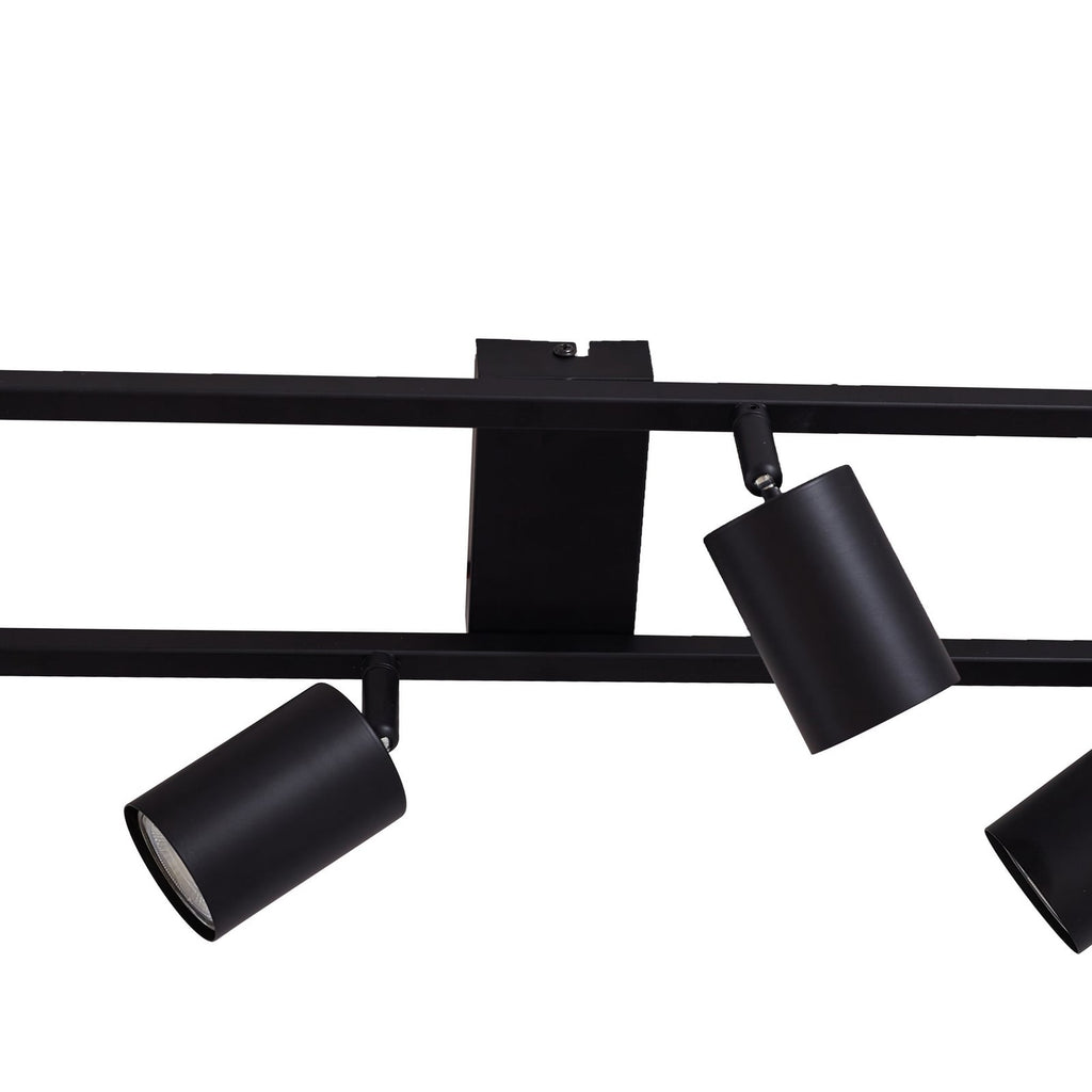 Spot pour plafond Lindby Bravius, noir, à 6 lampes, fer — vue des articulations — photo fabricant