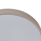 Plafonnier LED Lindby Zylo, taupe, Ø 49 cm, CCT à intensité variable — bord du diffuseur vu de dessous — photo fabricant