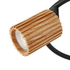 Spot pour plafond Lindby Stralino, à 3 lampes, Ø31cm, bois, GU10 — spot de trois quarts — photo fabricant