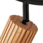 Spot pour plafond Lindby Stralino, à 3 lampes, Ø31cm, bois, GU10 — articulation du spot — photo fabricant