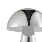 Lampe de table LED rechargeable Lindby Nevijo, chrome, Ø 20 cm, USB, variateur — détail de l’abat-jour — photo fabricant