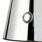 Lampe de table LED rechargeable Lindby Nevijo, chrome, Ø 20 cm, USB, variateur — bouton de commande — photo fabricant