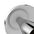 Lampe de table LED rechargeable Lindby Nevijo, chrome, Ø 20 cm, USB, variateur — vue sous l’abat-jour — photo fabricant