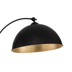 Lampadaire arqué Jonera de Lindby, noir, métal, E27, hauteur 185 cm — profil de l’abat-jour — photo fabricant