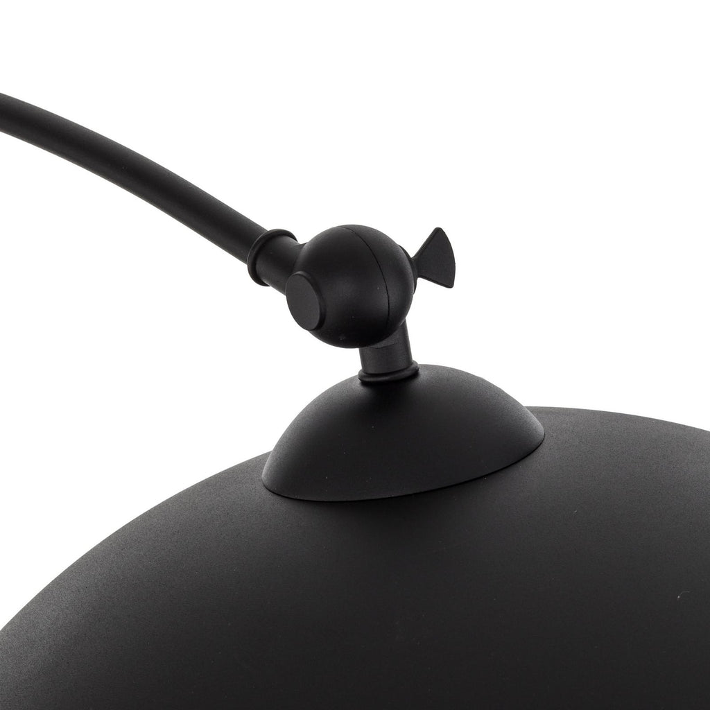 Lampadaire arqué Jonera de Lindby, noir, métal, E27, hauteur 185 cm — articulation de l’arc — photo fabricant