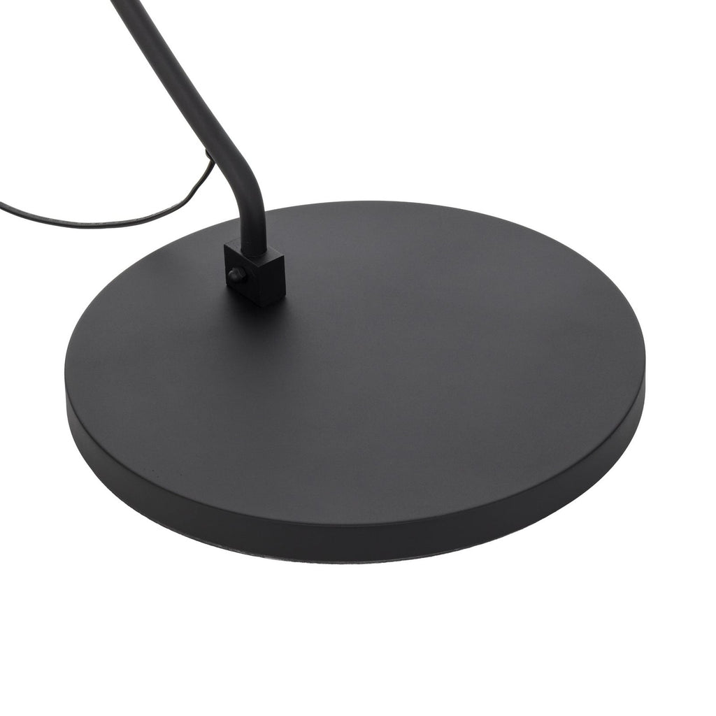 Lampadaire arqué Jonera de Lindby, noir, métal, E27, hauteur 185 cm — socle — photo fabricant