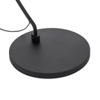 Lampadaire arqué Jonera de Lindby, noir, métal, E27, hauteur 185 cm — socle — photo fabricant