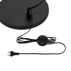 Lampadaire arqué Jonera de Lindby, noir, métal, E27, hauteur 185 cm — câble et interrupteur au pied — photo fabricant