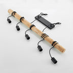 Lindby suspension Rome, 5 lampes, bois, corde, noir, 116 cm — éléments avant assemblage — photo fabricant