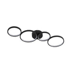 Lindby Plafonnier LED Evengeline, noir, aluminium, 88 cm — vue générale éteinte — photo fabricant