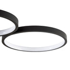 Lindby Plafonnier LED Evengeline, noir, aluminium, 88 cm — diffuseur de trois quarts — photo fabricant