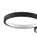 Lindby Plafonnier LED Evengeline, noir, aluminium, 88 cm — profil d’un anneau — photo fabricant