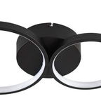 Lindby Plafonnier LED Evengeline, noir, aluminium, 88 cm — boîtier central — photo fabricant