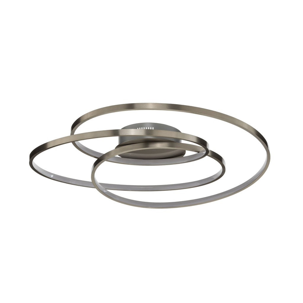 Plafonnier LED Lindby Joline, Ø 60 cm, couleur nickel, métal — vue générale éteinte — photo fabricant