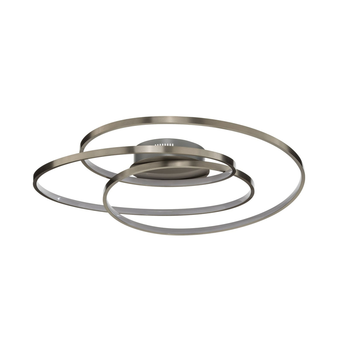 Plafonnier LED Lindby Joline, Ø 60 cm, couleur nickel, métal — vue générale éteinte — photo fabricant