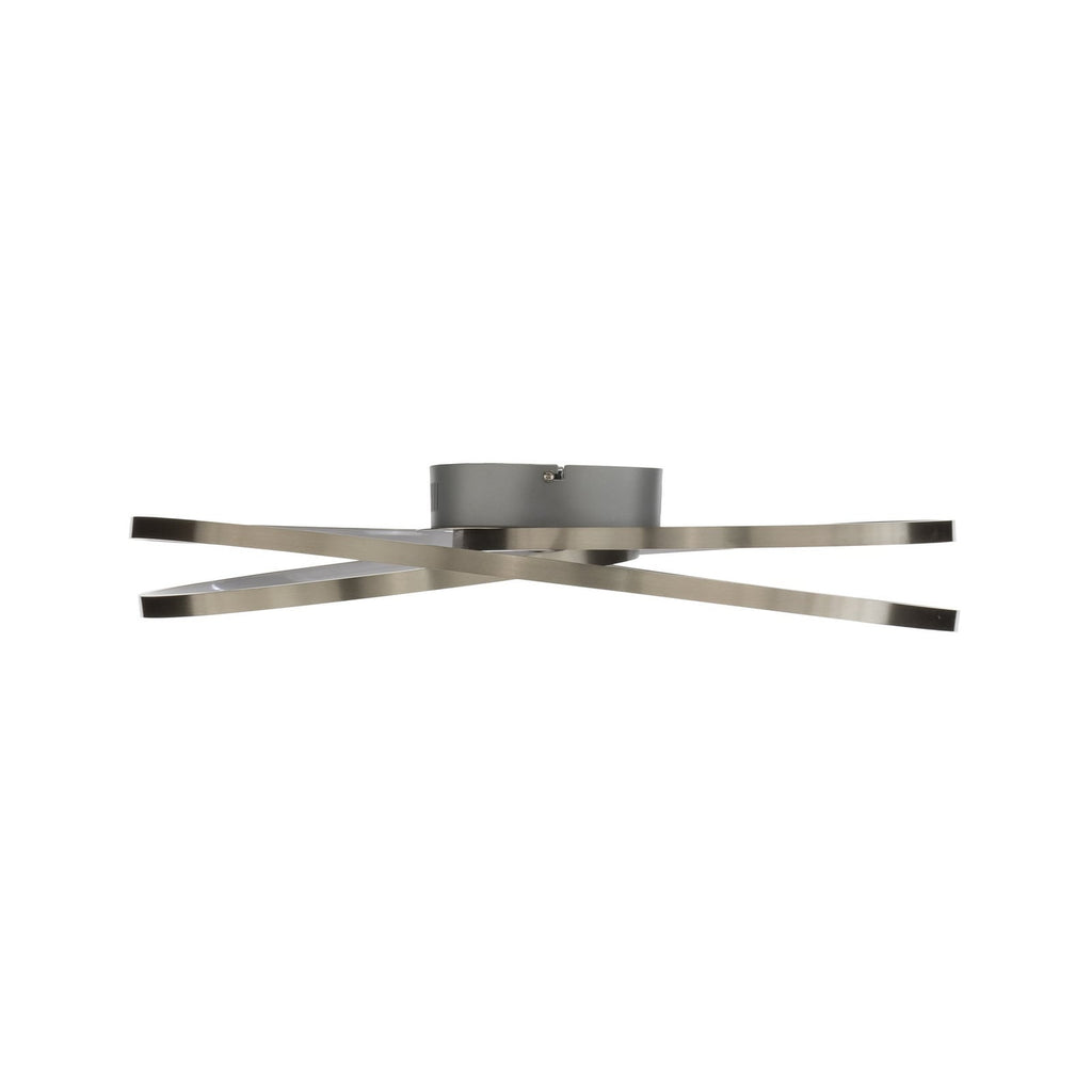Plafonnier LED Lindby Joline, Ø 60 cm, couleur nickel, métal — profil latéral — photo fabricant