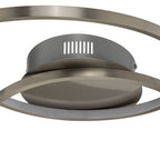 Plafonnier LED Lindby Joline, Ø 60 cm, couleur nickel, métal — boîtier central — photo fabricant