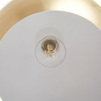 Lindby lampe à arc Moisia, couleur laiton, métal — vue sous l’abat-jour — photo fabricant