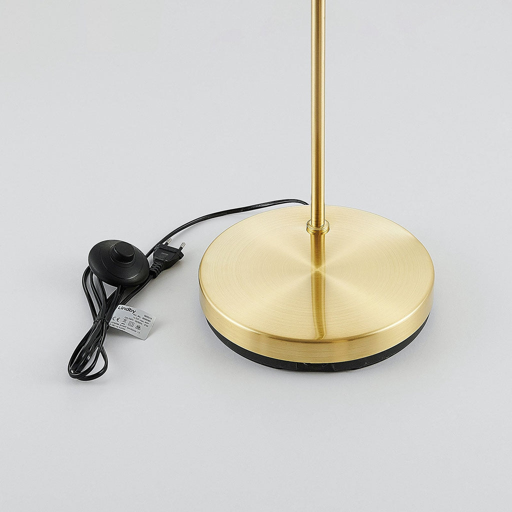 Lindby lampe à arc Moisia, couleur laiton, métal — câble et interrupteur au pied — photo fabricant