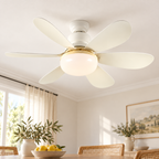AeroVent — ventilateur plafonnier blanc à six pales
