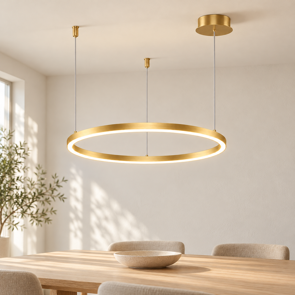 Suspension anneau lumineux — 1 anneau — vue complémentaire du luminaire
