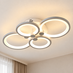 Plafonnier à quatre anneaux lumineux — vue complémentaire du luminaire