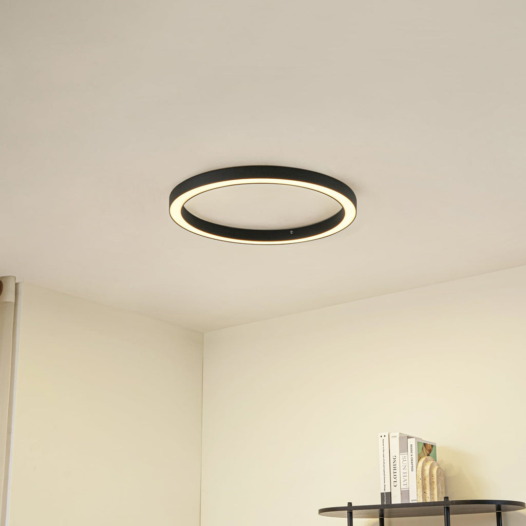 Plafonnier LED Lucande Neor, noir, Ø 60 cm, CCT, à intensité variable — vue 2, référence 10040175
