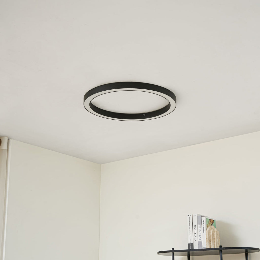 Plafonnier LED Lucande Neor, noir, Ø 60 cm, CCT, à intensité variable — vue 3, référence 10040175