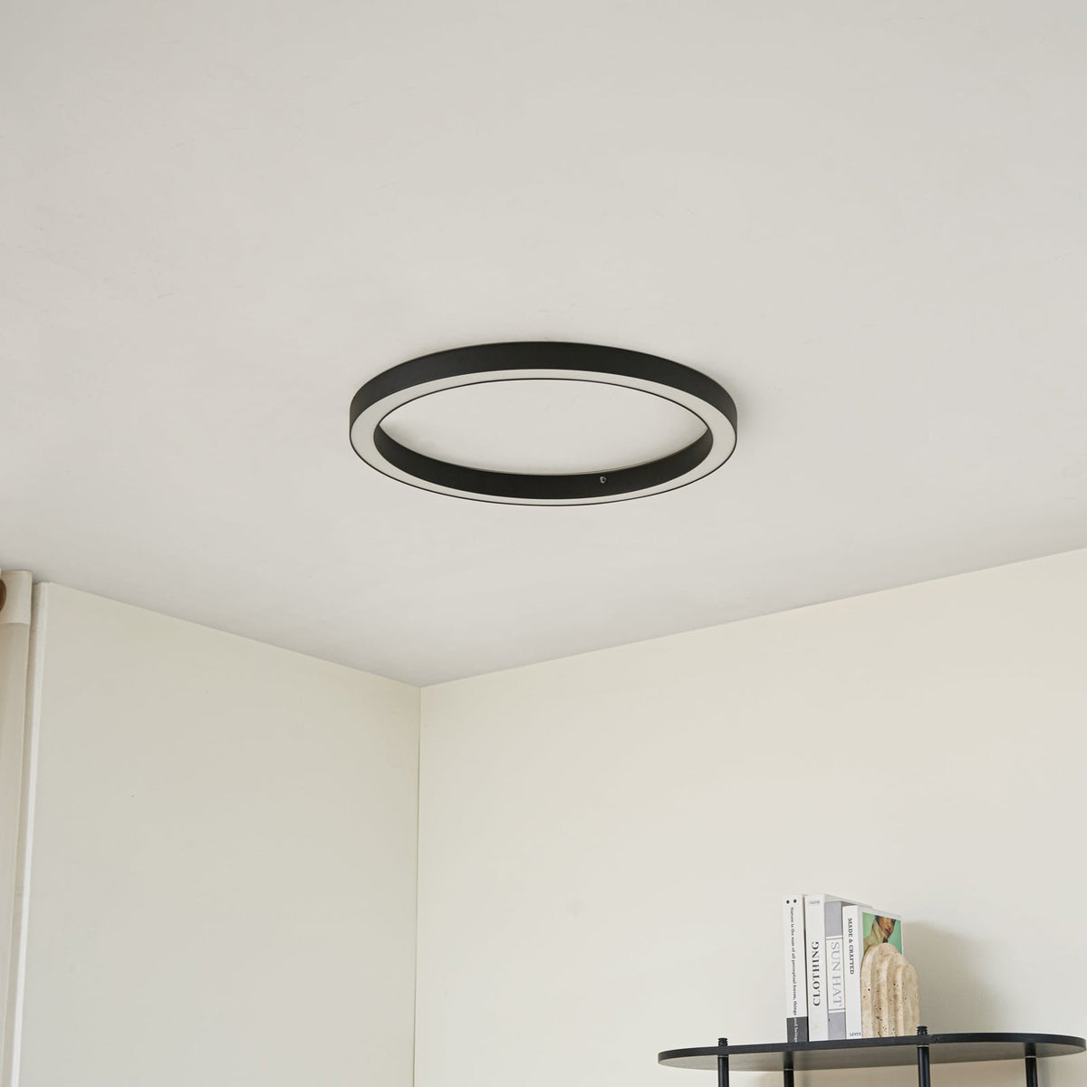 Plafonnier LED Lucande Neor, noir, Ø 60 cm, CCT, à intensité variable — vue 3, référence 10040175