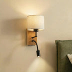 Applique murale Lucande Lieske, beige, tissu, E27, lampe de lecture LED — vue 1, référence 10040813