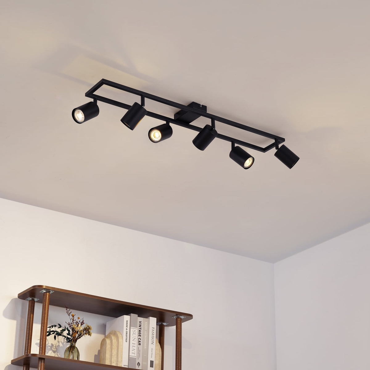 Spot pour plafond Lindby Bravius, noir, à 6 lampes, fer — vue 2, référence 10041625