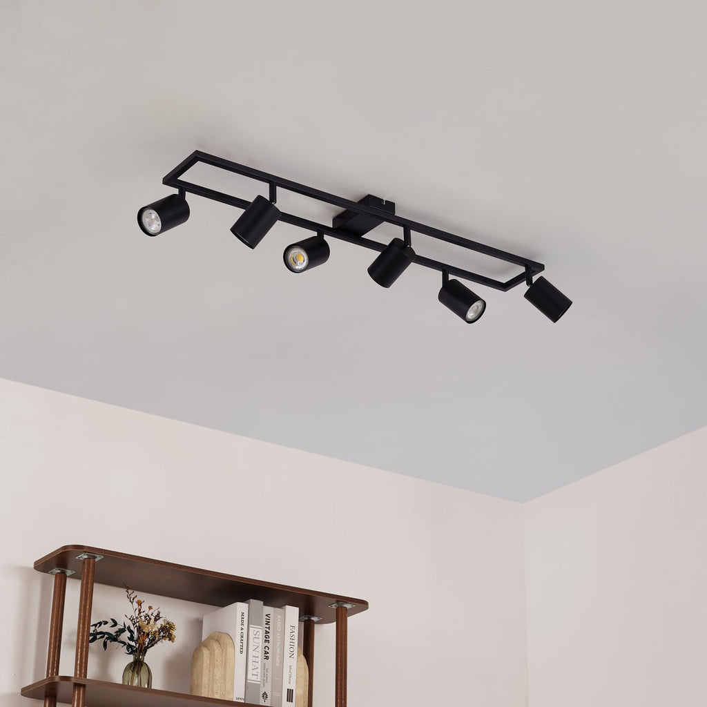 Spot pour plafond Lindby Bravius, noir, à 6 lampes, fer — vue 3, référence 10041625