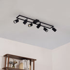 Spot pour plafond Lindby Bravius, noir, à 6 lampes, fer — vue 3, référence 10041625