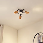 Spot pour plafond Lindby Stralino, à 3 lampes, Ø31cm, bois, GU10 — vue 2, référence 10042011