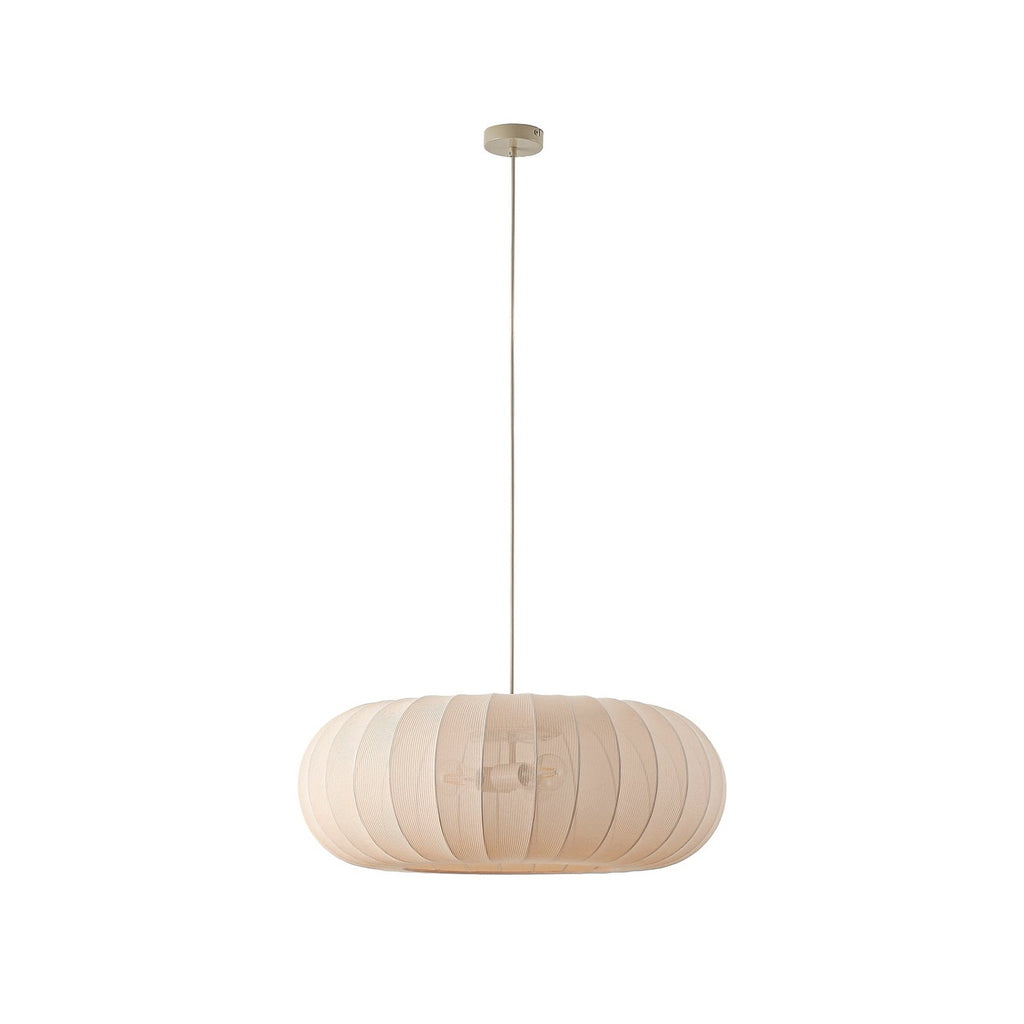 Suspension Lindby Helin, beige, Ø 70 cm, textile, 3 x E27 — vue 2, référence 10043497