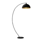 Lampadaire arqué Jonera de Lindby, noir, métal, E27, hauteur 185 cm — vue 3, référence 9621154