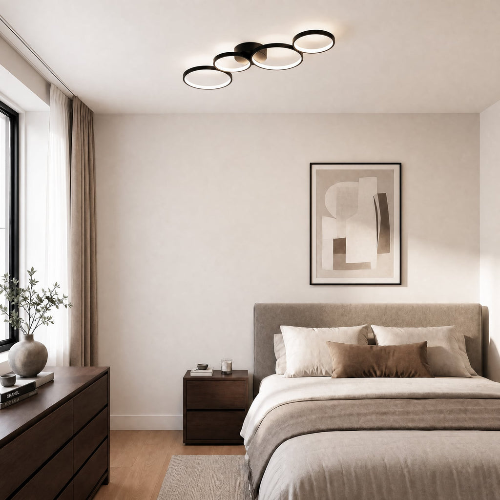 Lindby Plafonnier LED Evengeline, noir, aluminium, 88 cm — vue 2, référence 9626864